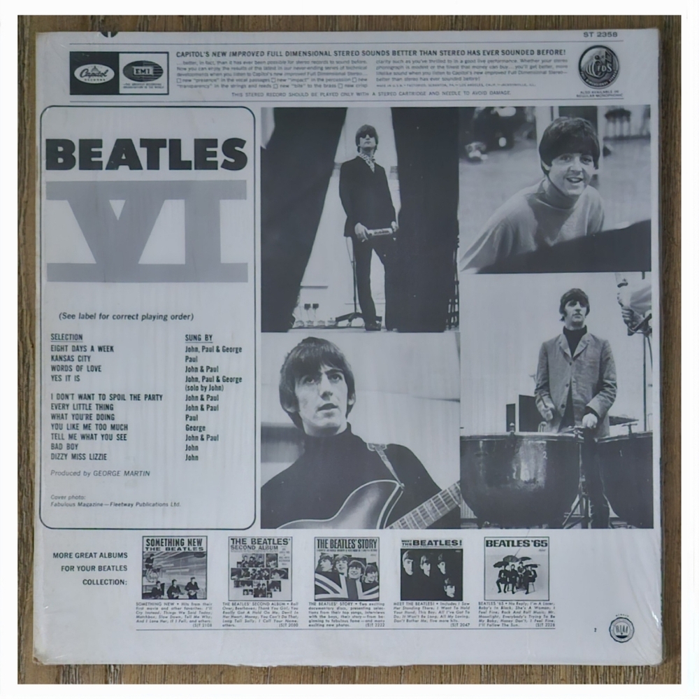 THE BEATLES•Beatles VI•June 14, 1965 US (#ST 2358) Scranton, *1st Stereo Press - Picture 7 of 10